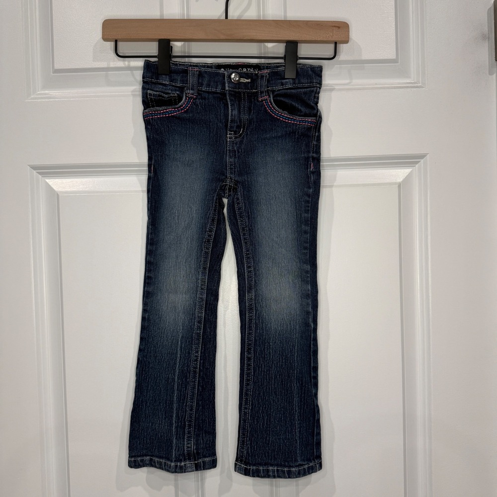 Eye Candy Girls Dark Wash Floral Heart Embroidered Bootcut Jeans‎ Size 4